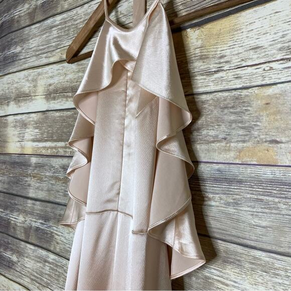 Jill Stuart 4 Satin Halter Gown with ruffle - Picture 6 of 9